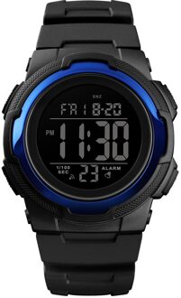 SKMEI 1423 Outdoor Sport Horloge Luxe Multifunctionele Stop Horloge Dual Tijd 5Bar Waterdicht Horloge Man Digitale Horloge blauw