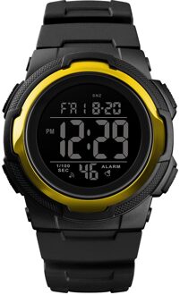 SKMEI 1423 Outdoor Sport Horloge Luxe Multifunctionele Stop Horloge Dual Tijd 5Bar Waterdicht Horloge Man Digitale Horloge goud