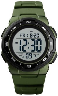 SKMEI 1423 Outdoor Sport Horloge Luxe Multifunctionele Stop Horloge Dual Tijd 5Bar Waterdicht Horloge Man Digitale Horloge groen