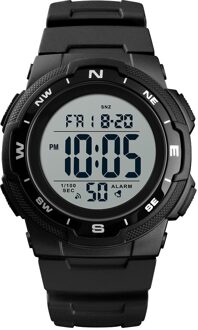 SKMEI 1423 Outdoor Sport Horloge Luxe Multifunctionele Stop Horloge Dual Tijd 5Bar Waterdicht Horloge Man Digitale Horloge zwart-wit