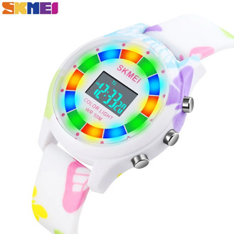 SKMEI Colorful LED Light Children Electronic Clock Kids Wristwatches 5Bar Waterproof Digital Sports Watches For Boys Girls 1596