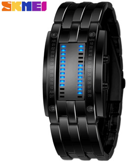 SKMEI Creative Binary Watch Men Sport LED Display Men's Watches Stainless Steel Strap Waterproof Digital Wristwatch Relogio 0926