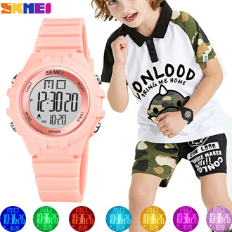 SKMEI Digital Children's Watch Sport Chrono LED Display Kids Clock Luminous Alarm Waterproof Boy Girl Electronic Wristwatch Gift