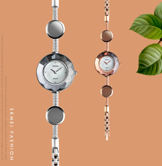 SKMEI Fashion Women Derss Watches Quartz Ladies Watch 3Bar Waterproof Stainless Steel Strap Gift Wristwatches Reloj Montre Femme
