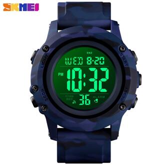 Skmei Japan Beweging Heren Horloge 5Bar Waterdicht Kalender Chronograaf Sport Horloges Mannelijke Pols Klok 1506 Reloj Digitale Hombre blauw camouflage