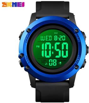 Skmei Japan Beweging Heren Horloge 5Bar Waterdicht Kalender Chronograaf Sport Horloges Mannelijke Pols Klok 1506 Reloj Digitale Hombre blauw