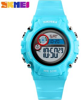 Skmei Kinderen Led Elektronische Horloge 50M Waterdichte Kids Digitale Horloge Chronograaf Countdown Sport Horloges Voor Boyer Meisjes blauw watch