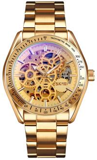 Skmei Luxe Automatische Horloge Mannen Rvs Heren Mechanische Horloge Waterdicht Bedrijvengids Horloge Heren Klok goud