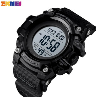 SKMEI Outdoor Sport Mens Watches Shock Protection Digital Wristwatch Men Chrono 2 Time PU Leather Alarm Clock Reloj 1552 Hour
