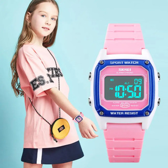 SKMEI Silica Gel Kids Electronic Watches 50M Waterproof Sport Luminous Children Watche For Boys Girls Digital zegarek dla dzieci