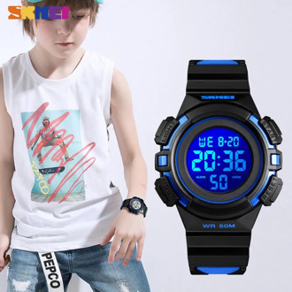 SKMEI Sport Kids Watches Waterproof PU Leather Colorful Display Children Wristwatch 12/24 Hour Boy Clock relogio infantil 1559
