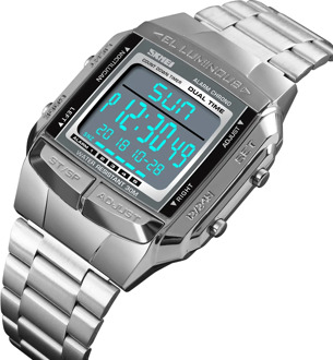 SKMEI Sports Watch Men Luxury Digital Watch Fashion Alarm Clock Countdown Watch Large Dial Glass Mirror Clock Relogio Masculino