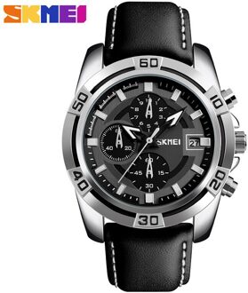 SKMEI9156 Multifunctionele Water Mannen Business Casual Quartz Horloge Drie-Disc Horloge Met Kalender geel