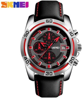 SKMEI9156 Multifunctionele Water Mannen Business Casual Quartz Horloge Drie-Disc Horloge Met Kalender oranje
