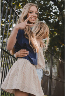 Skort biscuit voor meisjes in de kleur - maat 128 Beige