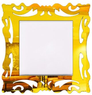 Sktn Diy Muurstickers Schakelaar Creatieve Spiegel Acryl Schakelaar Sticker Socket Decor Sticker Hollow Out Schakelaar Cover Decor gouden