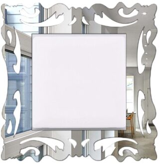 Sktn Diy Muurstickers Schakelaar Creatieve Spiegel Acryl Schakelaar Sticker Socket Decor Sticker Hollow Out Schakelaar Cover Decor zilver