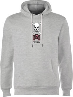 Skull and Logo Hoodie - Grey - L Grijs