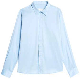 Sky Blue Hidden Buttoning Overhemd Ami Paris , Blue , Dames - Xl,M,3Xl
