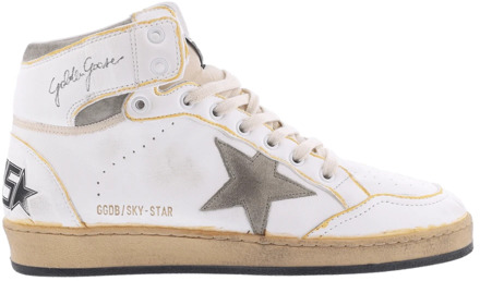 Sky Star Sneaker Wit/Geel Golden Goose , White , Heren - 44 Eu,40 Eu,43 Eu,41 Eu,42 EU