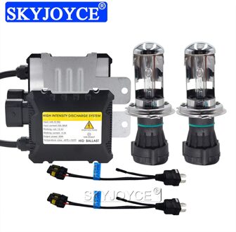 Skyjoyce Dc 12V 55W H4 Bixenon 55W Hid Ballast Kit H4-3 Hoge/Lage Hid Kit 4300K 5000K 6000K 8000K 3000K 10000K Voor Auto Koplamp 10000 K