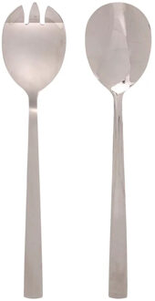 Sla bestek/couvert - 2 delig - zilver - metaal