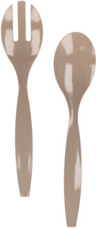 Sla bestek/couvert setje - beige - kunststof - 29 cm