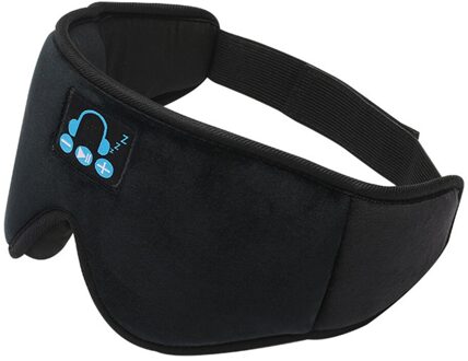 Slaap Hoofdtelefoon Draadloze Bluetooth 5.0 Headset Calling Stereo Muziek Slaap 3D Artefact Ademend Slaap Oogmasker Soft Eye Cover zwart