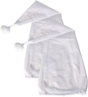 Slaap muts - 2x - wit - voor volwassenen - one size
