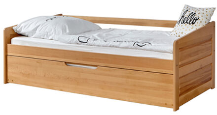 Slaapbank Micki-beuken natuur met extra bed Natuurlijk - 90x200 cm