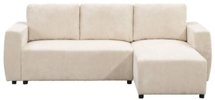 Slaapbank Novara - Ecru - 85x230x155 Cm - Stof - Beige