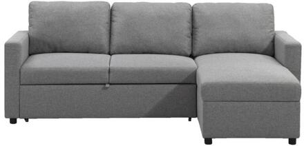 Slaapbank Turijn Met Opbergruimte - 82x215x145 Cm - Stof - Grijs