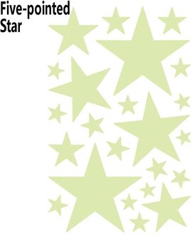 Slaapkamer Ceilling Glow In Dark Moon Fluorescerende Bubble Sticker Sterren Stippen Muur Art 3D Lichtgevende Decal Home Decoratie five-pointed ster