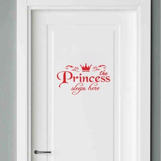 Slaapkamer Deur Stickers Baby Princess Muursticker Voor Kinderkamer Wanddecoraties Woonkamer Woonaccessoires Rood