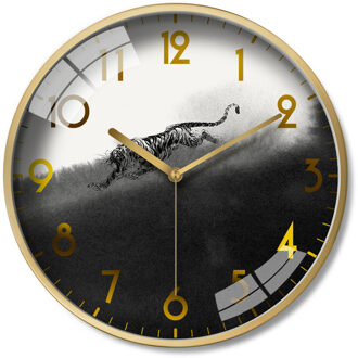 Slaapkamer Mute Circulaire Persoonlijkheid Horloge Licht Luxe Opknoping Horloge Inkt Schilderij Set Klok Chinese Stijl Modern Timer TJ047