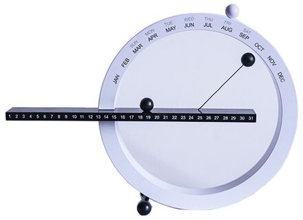 Slaapkamer Woonkamer Magnetische Desktop Kalender Kantoor Wandklok Ambachten Ornamenten Indoor Perpetual Woondecoratie zwart en wit