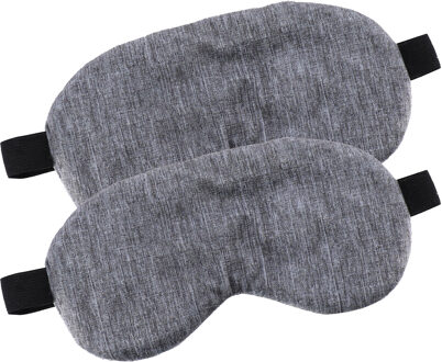 Slaapmasker Fluweel - 2x - grijs - oogmasker - voor onderweg en thuis