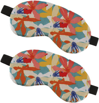 Slaapmasker Fluweel - 2x - multi kleuren - oogmasker - voor onderweg en thuis