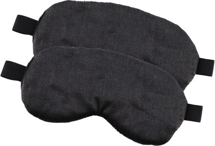 Slaapmasker Fluweel - 2x - zwart - oogmasker - voor onderweg en thuis