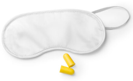 Slaapmasker met oordoppen - Wit - Verduisterend travel masker