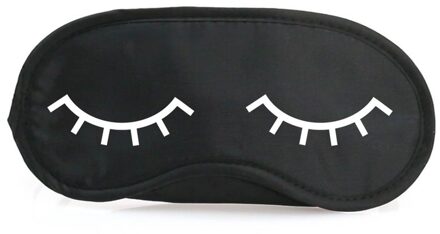 Slaapmasker - met slapende oogjes - zwart/wit - one size - slaapmaskertje / oogmasker