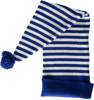 Slaapmuts blauw / wit