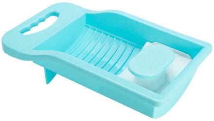 Slaapzaal Mini Kleding Wasbord Huishouden Wassen Ondergoed Artefact Antislip Sokken Met Zeep Houder Wasserij Schrobben blauw