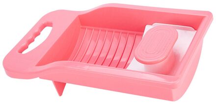 Slaapzaal Mini Kleding Wasbord Huishouden Wassen Ondergoed Artefact Antislip Sokken Met Zeep Houder Wasserij Schrobben roze