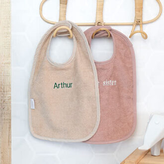 Slabbetje wit met print