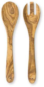 Slabestek olijfhout - bruin - set van 2