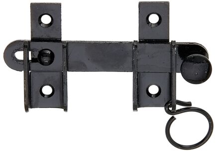 Slaggrendel Met Vaststelvoorziening - Zwart Ruwstaal - 120x65 Mm