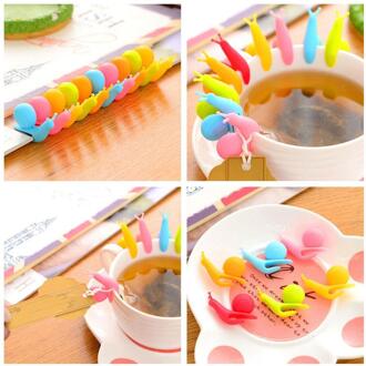 Slak Vorm Silicone Theezakje Leuke Thee Maker Opknoping Tool Theekopje Clip Cup Accessoires Willekeurige Kleur W1V2