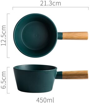 Slakom Keramische Kom Plaat En Fruitschaal Lade Spaghetti Plaat Nordic Stijl Bakken Kom Met Houten Handvat Mengkom groen