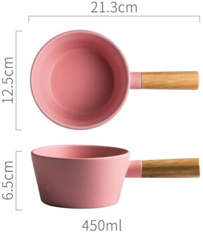 Slakom Keramische Kom Plaat En Fruitschaal Lade Spaghetti Plaat Nordic Stijl Bakken Kom Met Houten Handvat Mengkom roze
